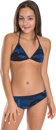  GIRL'S TWO PIECE CAMOUFLAGE BATHING SUIT, 