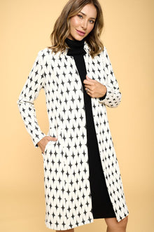  Plus Size Knit Jacquard Open Coat, Minx Boutique-Southbury, [product tags]