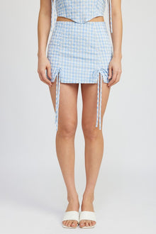  GINGHAM MINI SKIRT WITH DRAWSTRINGS - [product_category], Minx Boutique-Southbury