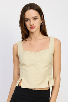  BUSTIER TOP WITH SLIT DETAIL - [product_category], Minx Boutique-Southbury