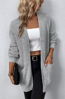  Open front waffle sweater cardigan -Online Only - [product_category], Minx Boutique-Southbury