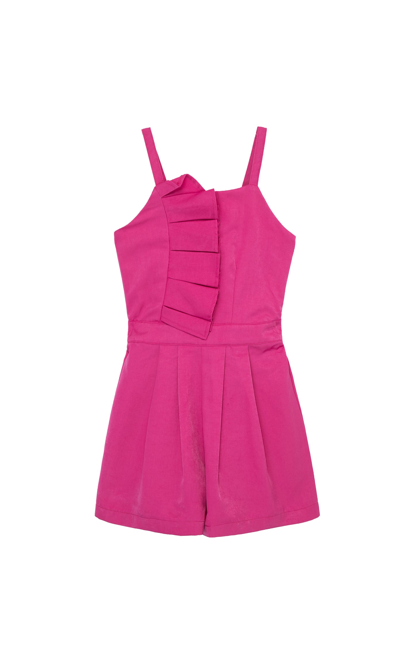 Habitual Girl Fuchsia Pleated Romper Romper