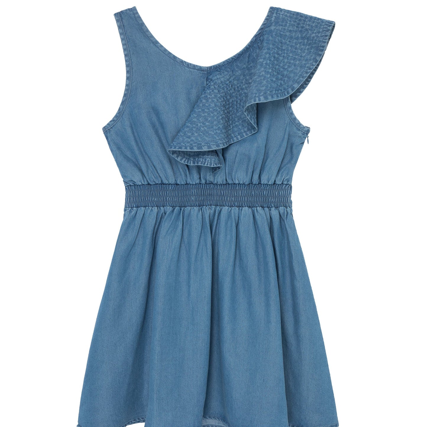 Habitual Girl Ruffled Shoulder Indigo Dress Dress