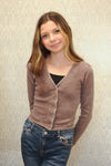 Vintage Havana Girls Ribbed Snap Button Cardi - [product_category], Minx Boutique-Southbury