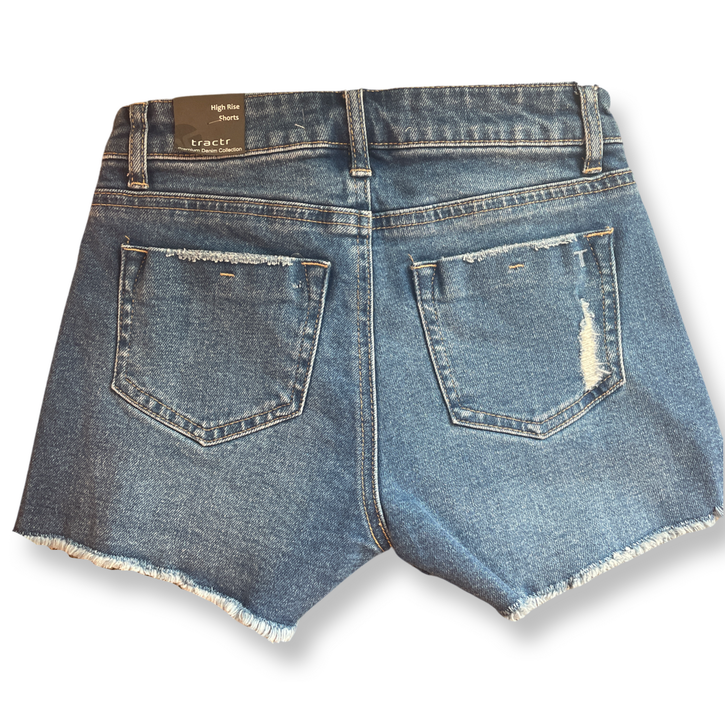 Tractr Girl High Rise Distressed Jean Short short