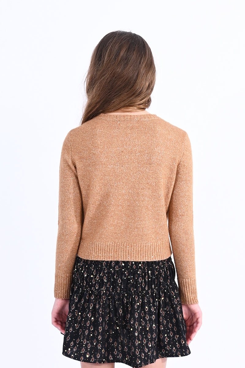 Mini Molly Camel Knit Sweater