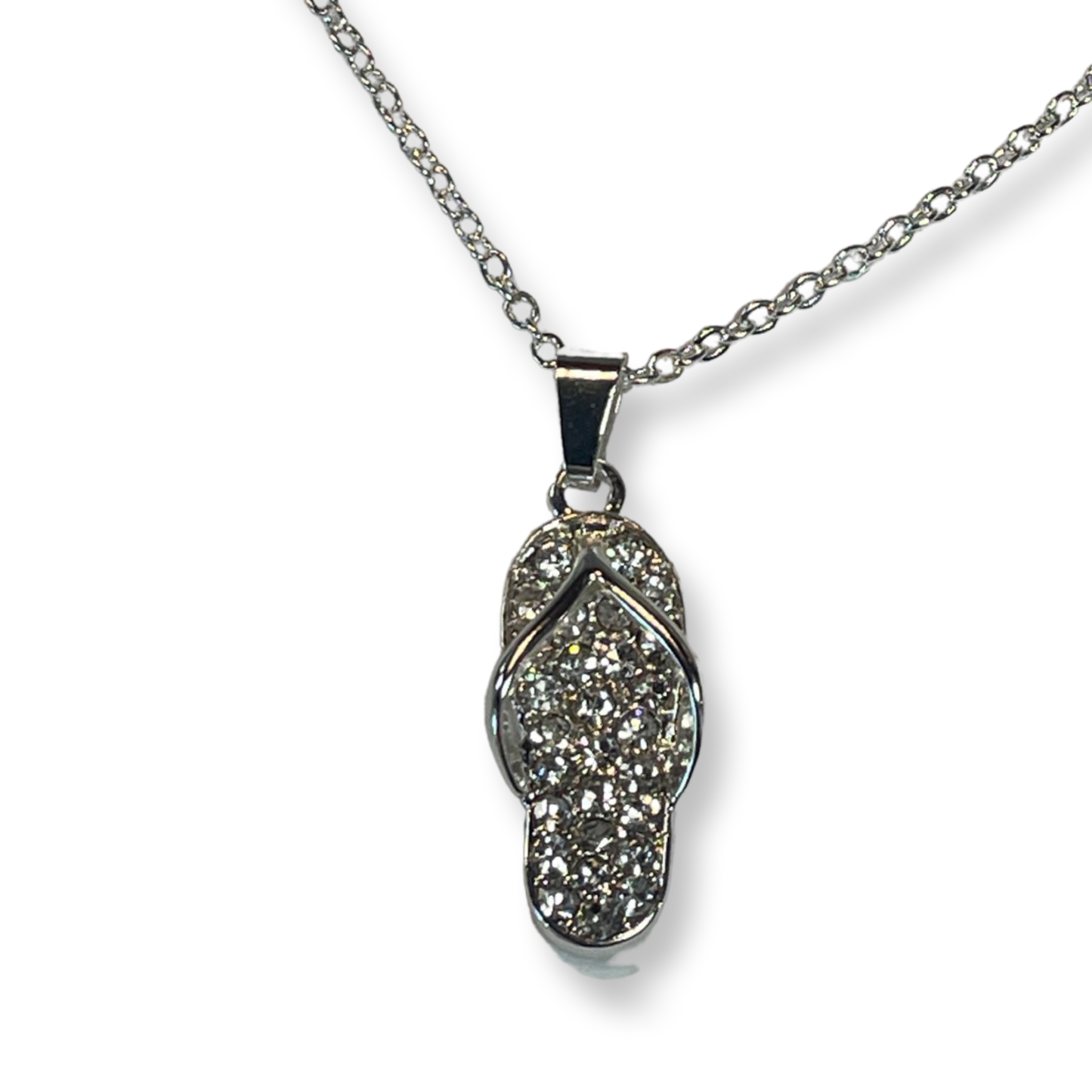 Rhinestone Flip Flop Necklace Necklace