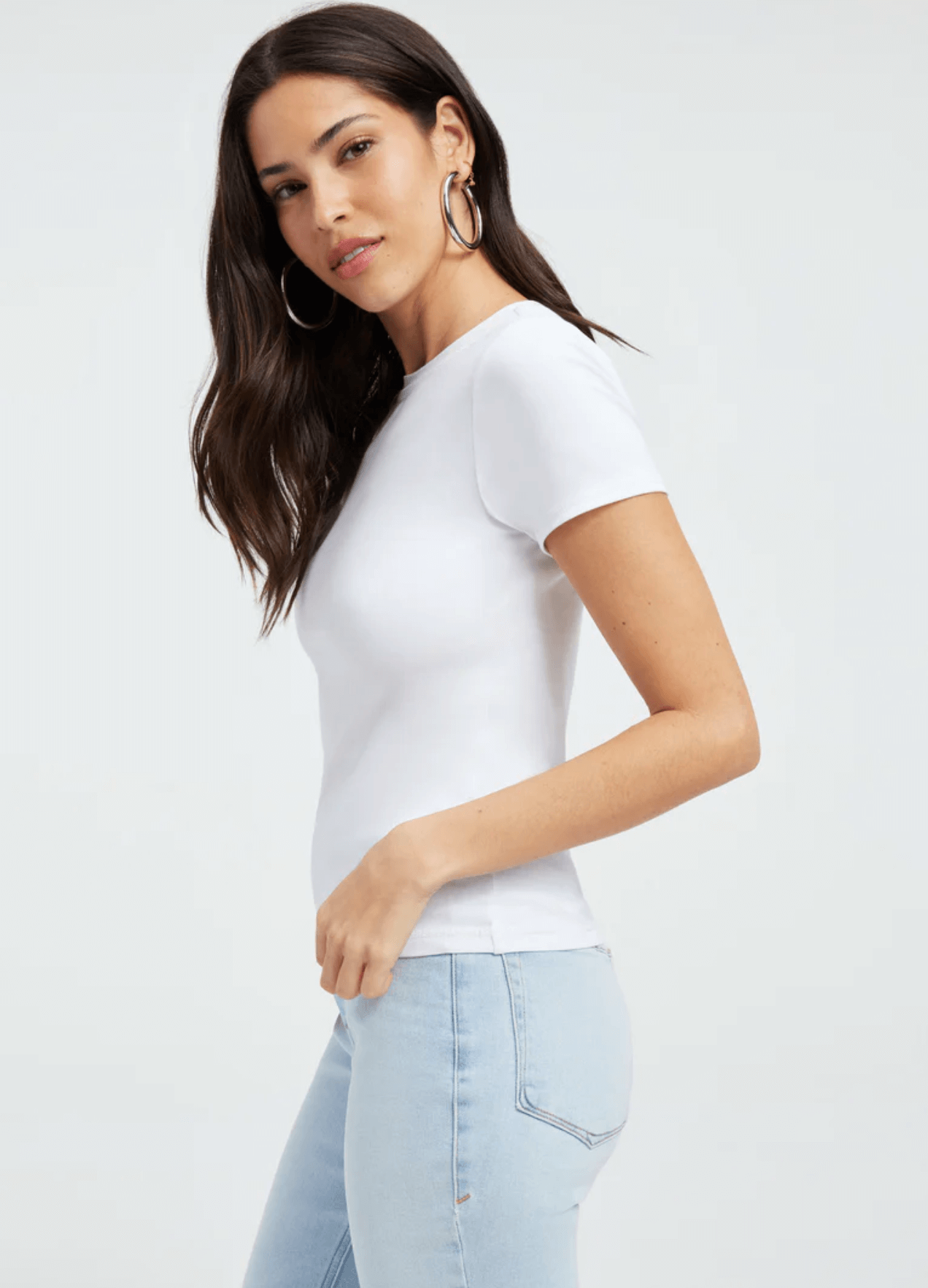 Good American Super Stretch Cropped Baby Tee T-shirt