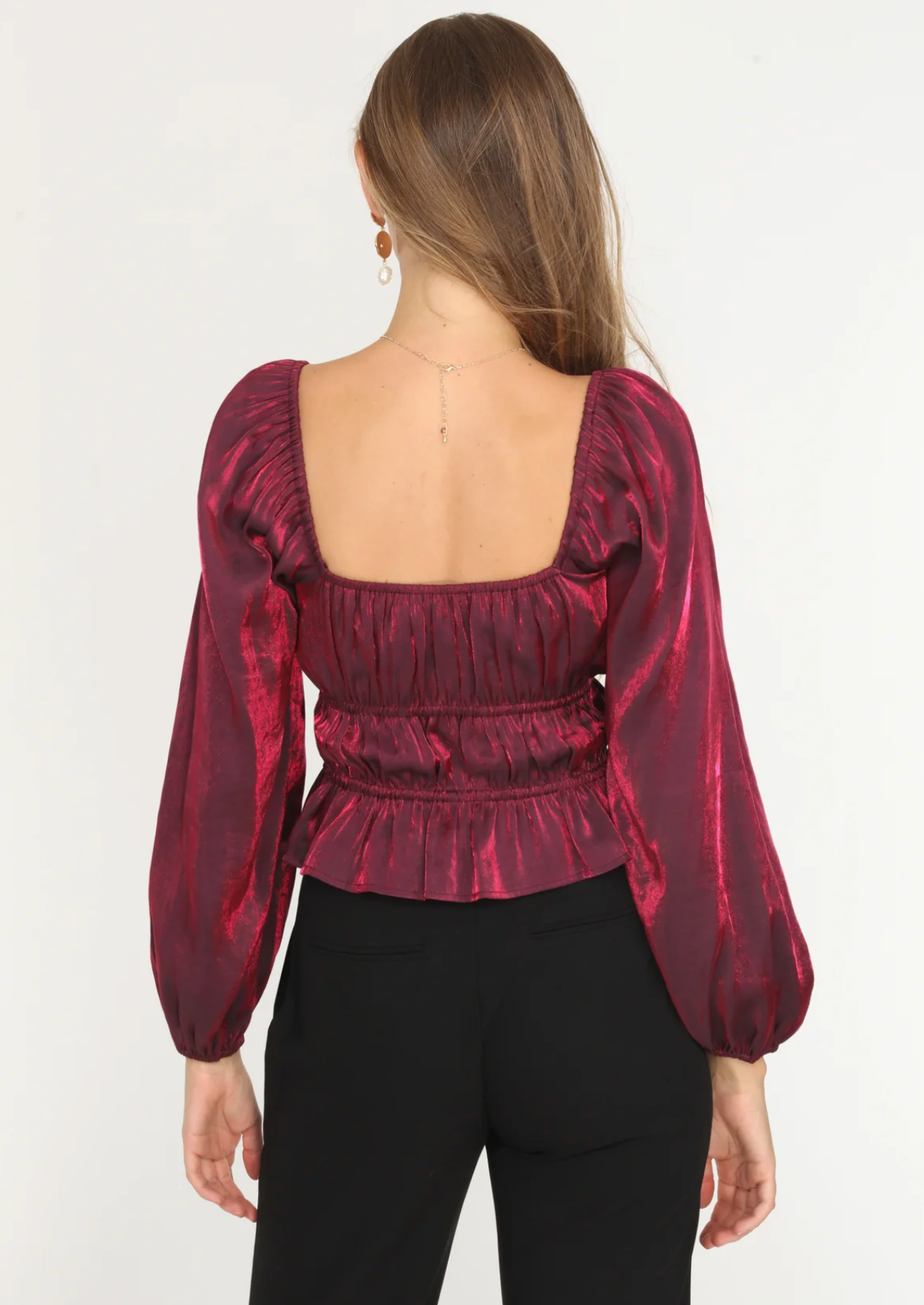Adelyn Rae Bloodstone Peplum Blouse