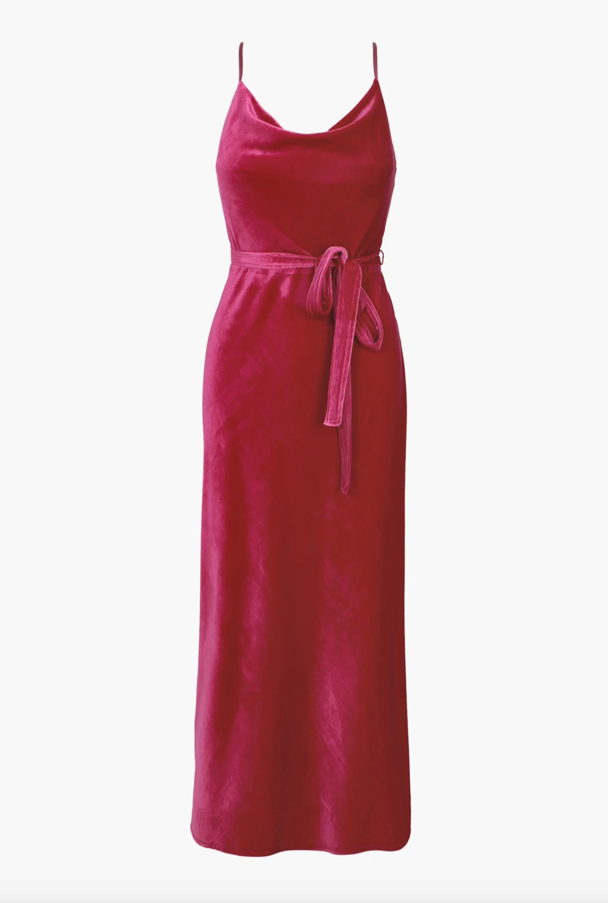 Adelyn Rae Zana Pink Velvet Cowl Neck Slip Dress