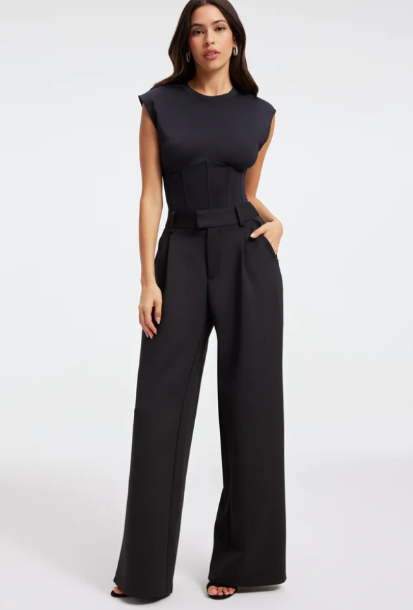 Good American Black Scuba Trouser