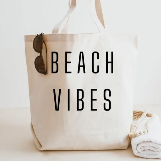 Canvas Tote Bag Beach Vibes