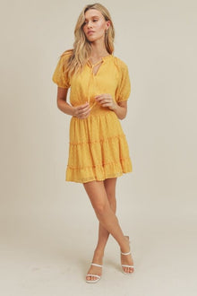  Yellow Polka Dot Textured Mini Dress - [product_category], Minx Boutique-Southbury