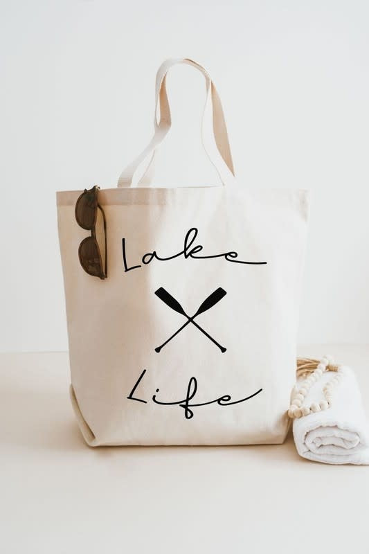 Canvas Tote Bag Lake Life