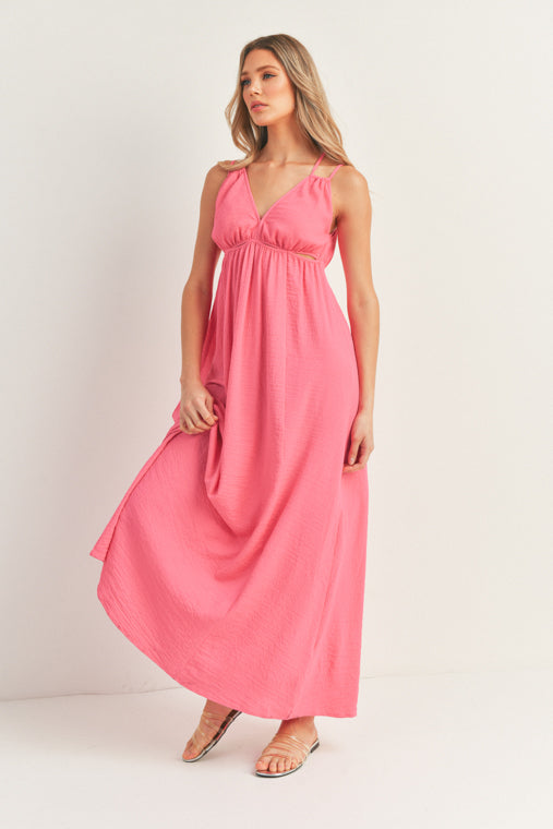 Fuchsia Cut Out Tank Maxi Dress Dress