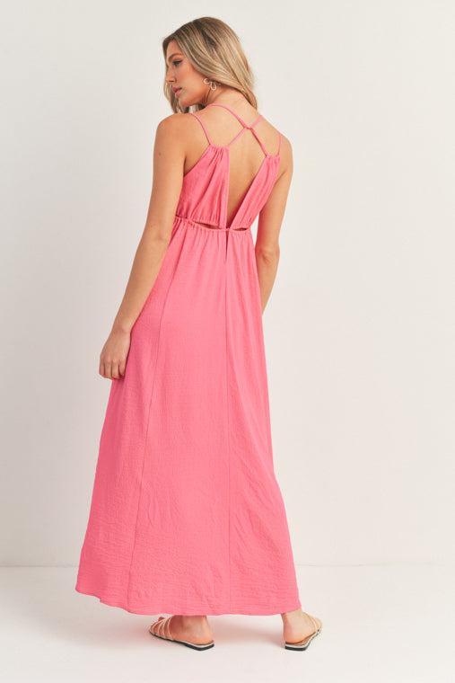 Fuchsia Cut Out Tank Maxi Dress Dress