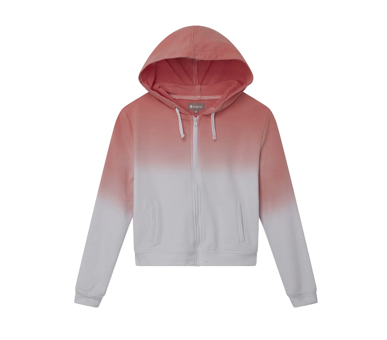 Tractr Girl Peach Dip Dye Ombre Hoodie sweatshirt