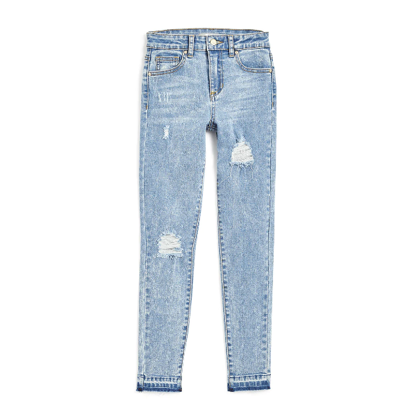 Tractr Girl High Rise Skinny w/destruction and Raw Hem Jeans Jeans