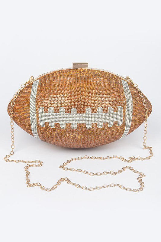 Rhinestone Football Clutch Purse Purse