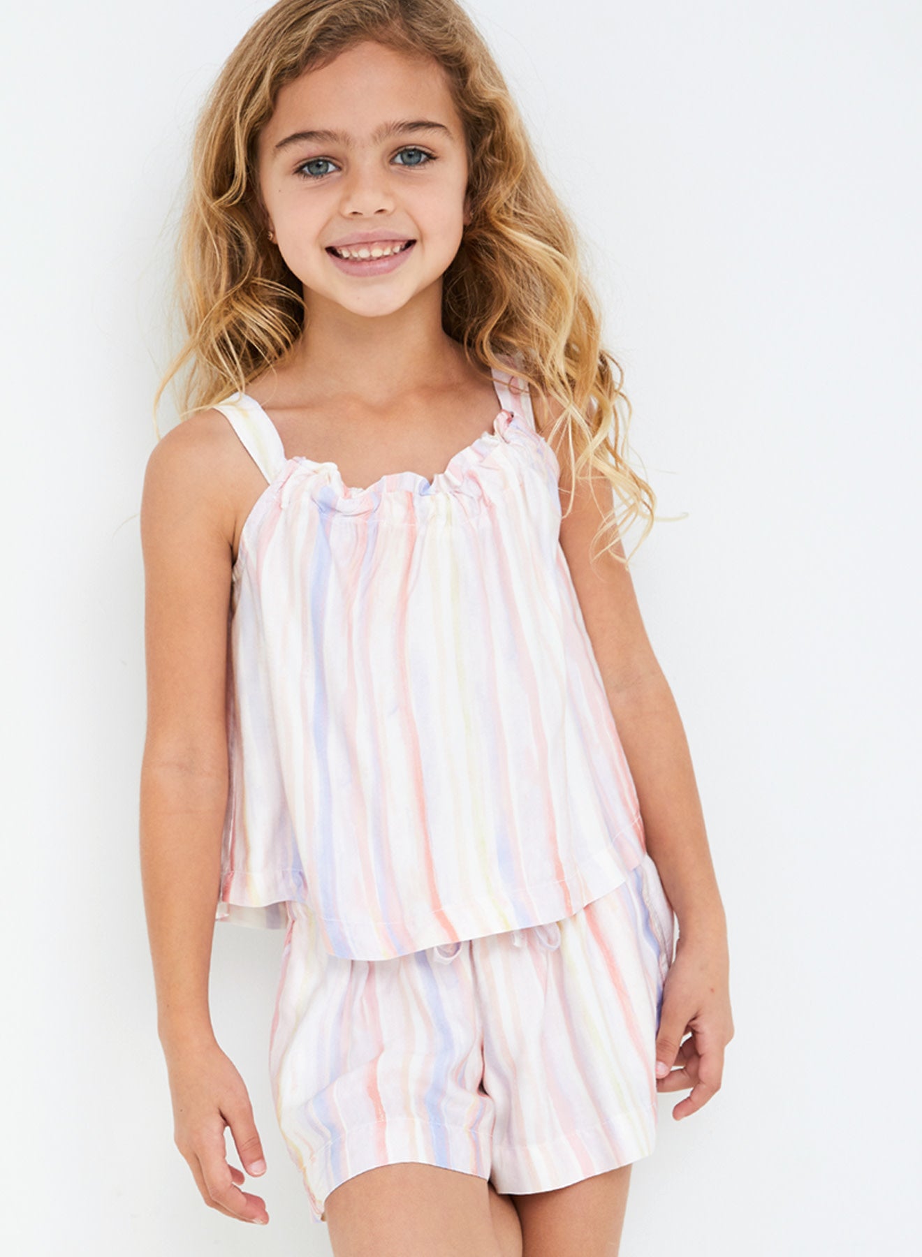 Bella Dahl Girl Ruffle Neck Tank Shirt