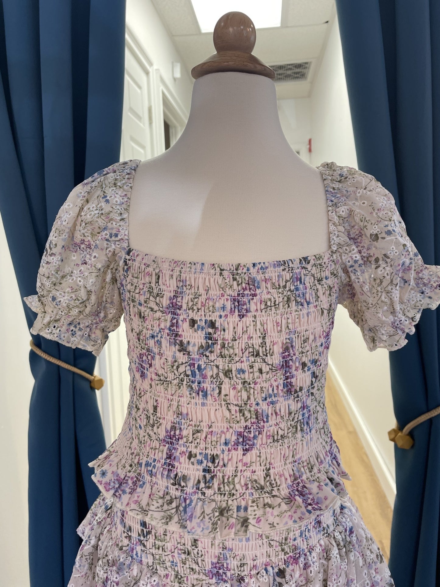 KatieJ NYC Tween Marlee Top in Neutral Floral blouse