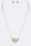 Crystal Heart Pendant Necklace Set, Minx Boutique-Southbury, [product tags]