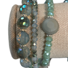 3 single strand crystal bracelet in Sea Blue, Collette