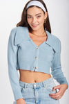 WIDE COLLAR CROPPED CARDIGAN - [product_category], Minx Boutique-Southbury