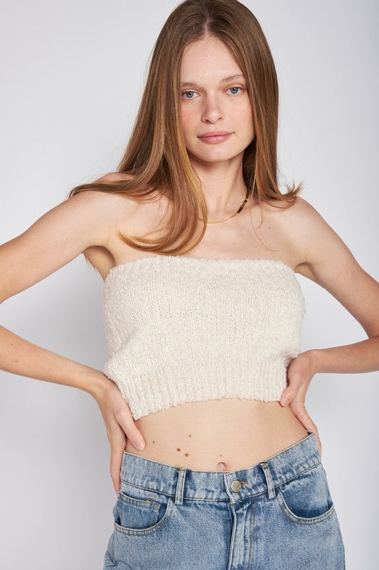 ELASTIC WAISTBAND FRINGED TUBE TOP - [product_category], Minx Boutique-Southbury