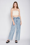 ELASTIC WAISTBAND FRINGED TUBE TOP - [product_category], Minx Boutique-Southbury