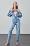 Denim Balloon Sleeve Jumpsuit, Minx Boutique-Southbury, [product tags]