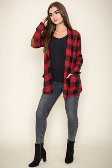  Checkered Elbow Patch Cardigan - [product_category], Minx Boutique-Southbury