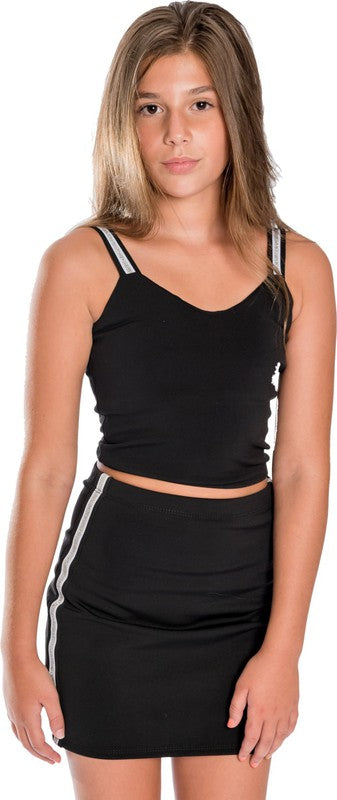 GIRLS ELASTIC STRAP CROP TOP AND SKIRT DRESS SET - Online Only - [product_category], Minx Boutique-Southbury