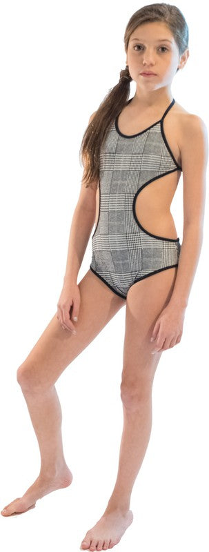 Girls One Piece Plaid Bathing Suit - Online Only - [product_category], Minx Boutique-Southbury