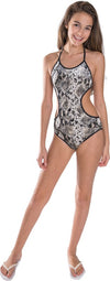 GIRL'S ONE PIECE SNAKESKIN BATHING SUIT - [product_category], Minx Boutique-Southbury