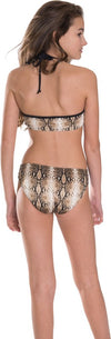 GIRL'S BROWN SNAKESKIN LADDER TWO PIECE, 