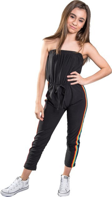 Girls Strapless Rainbow striped jumpsuit - [product_category], Minx Boutique-Southbury