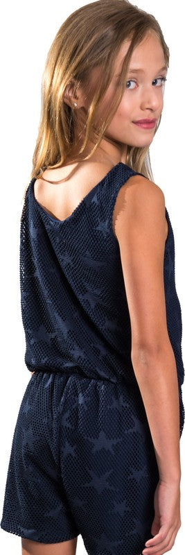 Girls Star Lace Tank Romper - Online Only - [product_category], Minx Boutique-Southbury