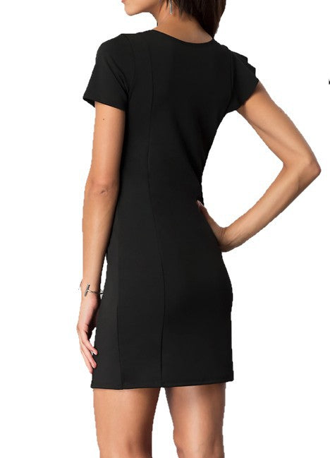 Asymmetrical Ruffle Mini Dress with Short Sleeve, Cheryl Creations