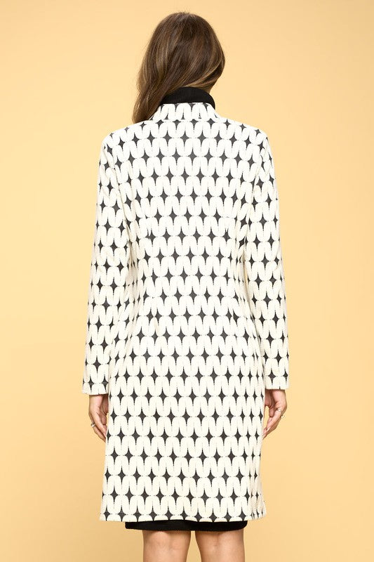 Plus Size Knit Jacquard Open Coat, Minx Boutique-Southbury, [product tags]