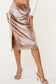 Orlanda Midi Skirt with Lace Trim Nude Medium skirt