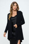 Black Brushed Knit Draped Cardigan with Cashmere Feel, Minx Boutique-Southbury, [product tags]