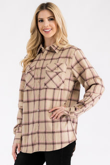  Boyfriend Fit Checker Plaid Flannel Long Sleeve - Online Only - [product_category], Minx Boutique-Southbury