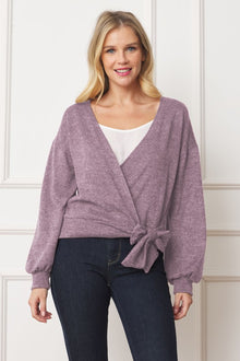  Drop Shoulder Wrap Top With Side Tie - Online Only - [product_category], Minx Boutique-Southbury