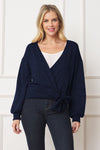 Drop Shoulder Wrap Top With Side Tie - Online Only - [product_category], Minx Boutique-Southbury