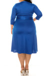 Plus Size Solid faux wrap dress - Online Only - [product_category], Minx Boutique-Southbury