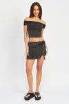 Ribbed Bodycon Mini with Side Slit, Minx Boutique-Southbury, [product tags]