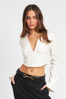 DEEP V NECK CROPPED TOP - [product_category], Minx Boutique-Southbury