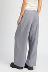 GREY REVERSE WAIST BAND TAILORED PANTS - [product_category], Minx Boutique-Southbury