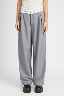  GREY REVERSE WAIST BAND TAILORED PANTS - [product_category], Minx Boutique-Southbury
